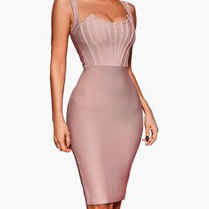NWT Bella Barnett Bodycon Beige Dress (M)